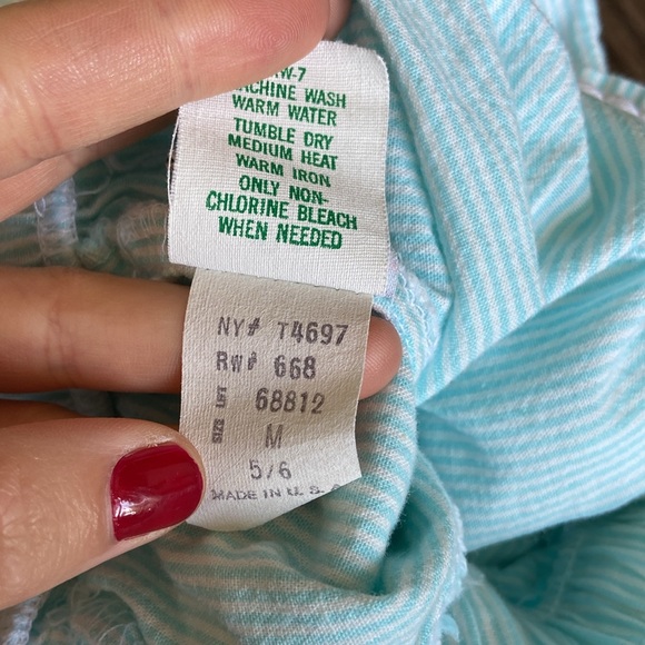Vintage Palmetto’s cotton blue/white stripe matching skirt set size girls 5/6 - Picture 7 of 7